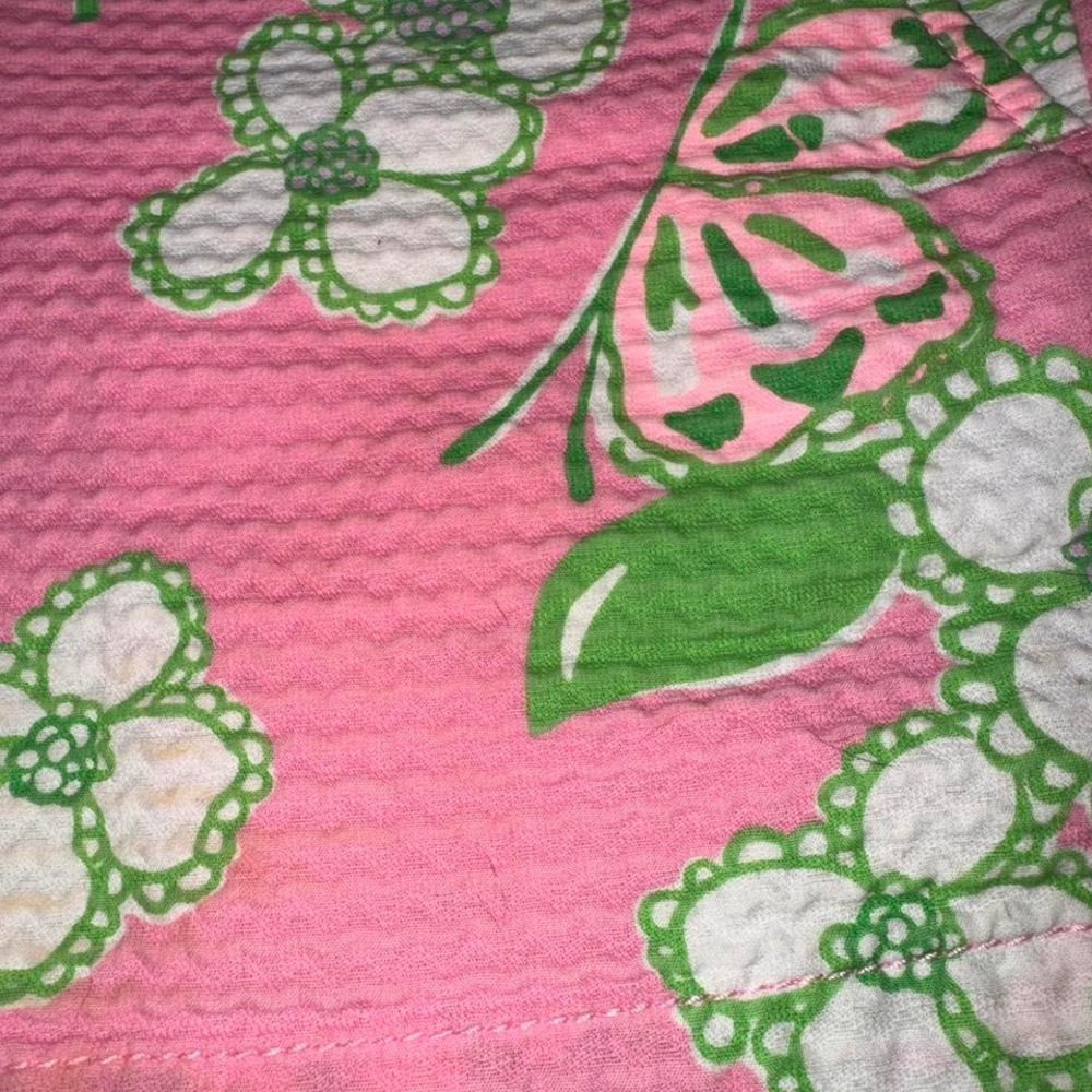 Lilly Pulitzer Callahan Shorts Size 10 Pink Green Butterfly Floral Preppy Y2K - Picture 2 of 6